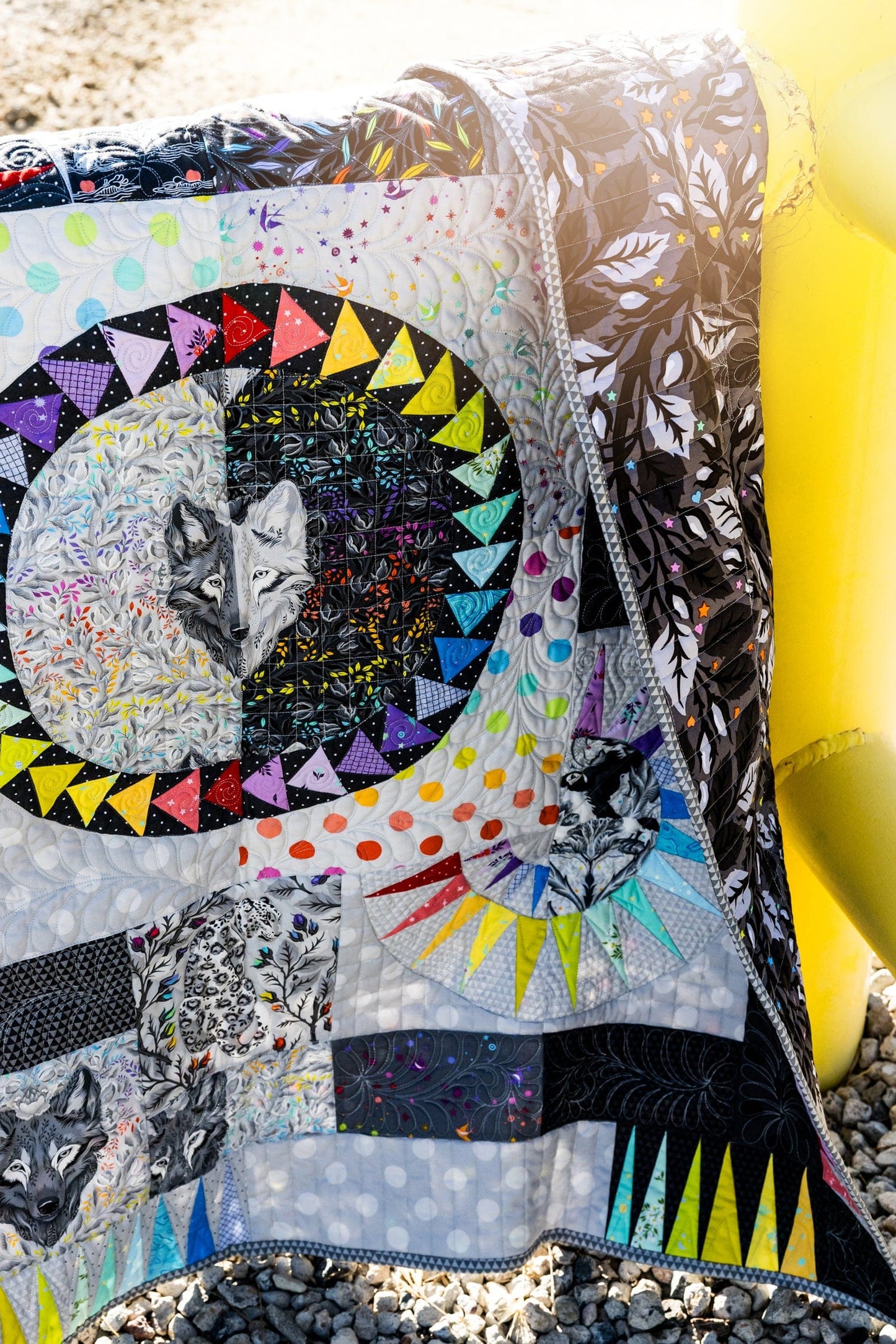 Emperor's Wheel Quilt Kit - Graywork by Tula Pink - Fabric Only (Preorder)