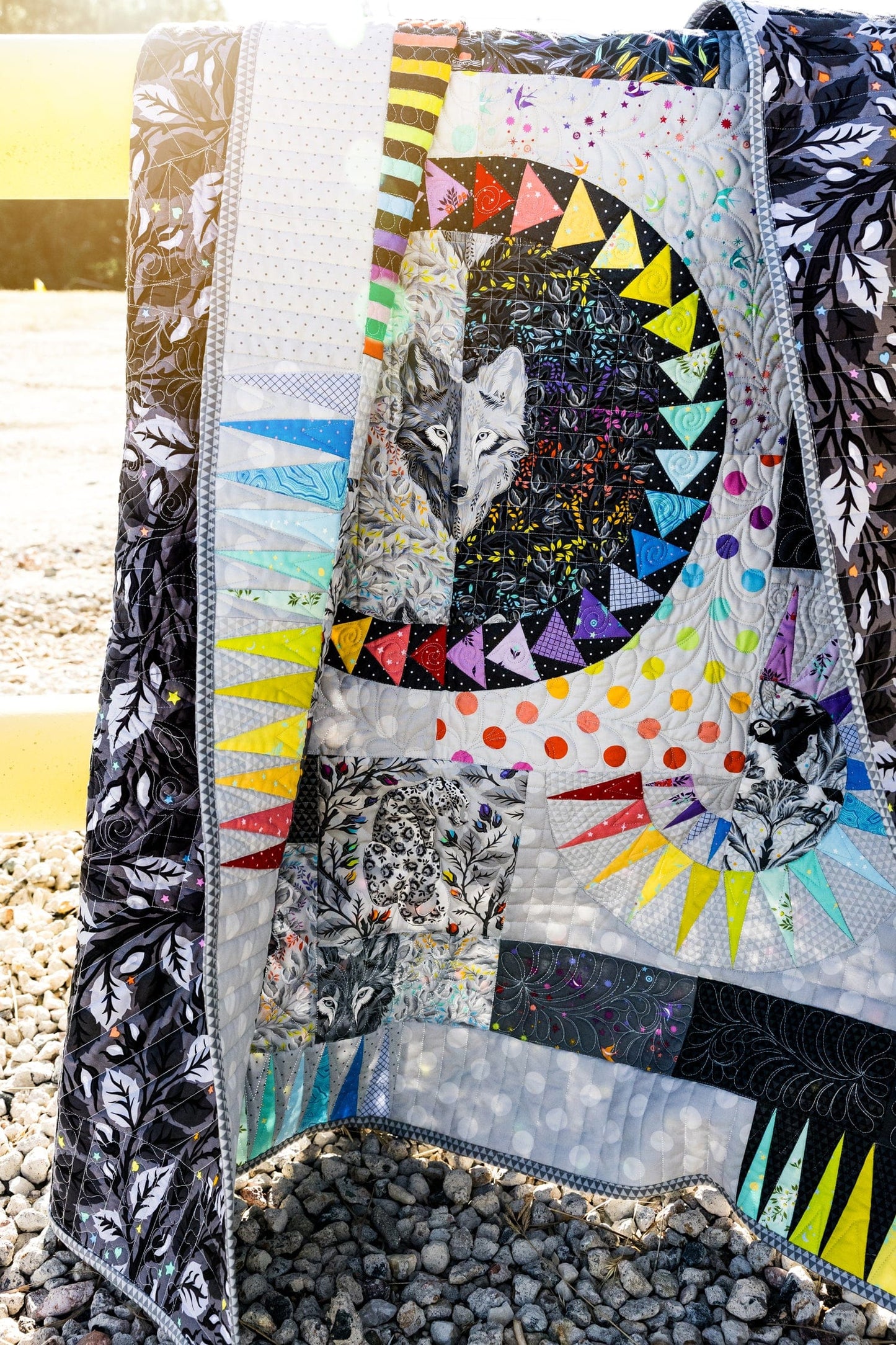 Emperor's Wheel Quilt Kit - Graywork by Tula Pink - Fabric Only (Preorder)