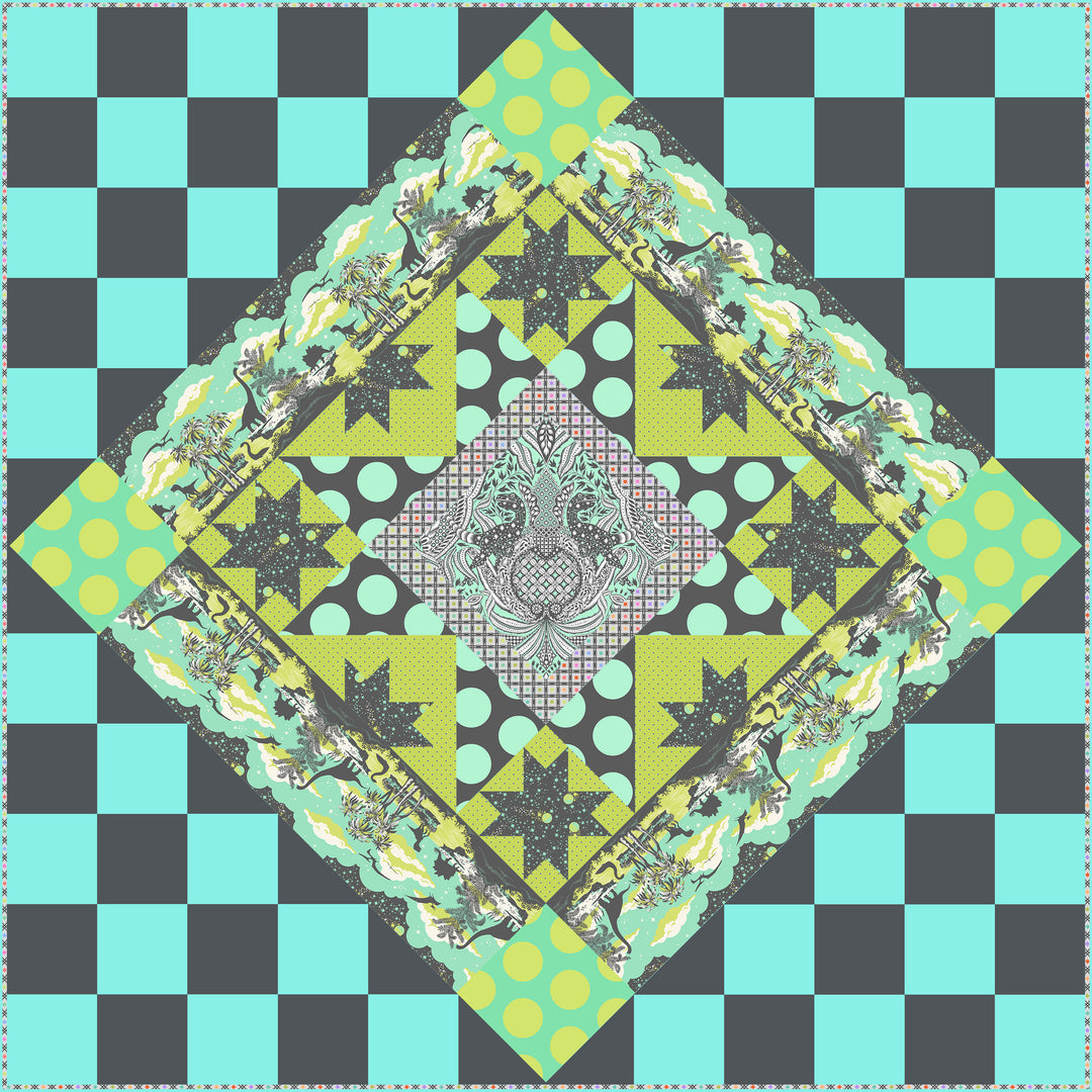 Aster in Sea Breeze Quilt Kit featuring Roar! from Tula Pink - KITTP.ASTERSEABREEZE