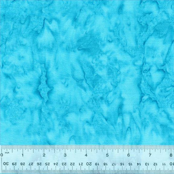 A closeup shot of the quilting fabric pattern called BeColourful Blush, designed by Jacqueline de Jonge, in the ocean blue colorway. The SKU is BCB19Q-X.