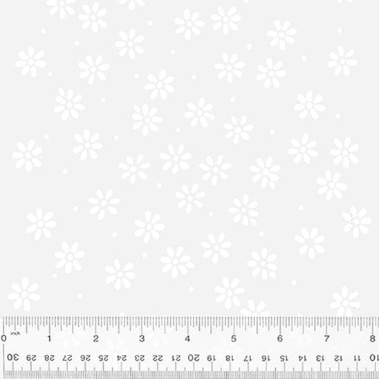 BeColourful Blush - Ditzy Daisy in Sparkling White on White - Jacqueline de Jonge - BCB26Q-X - Half Yard