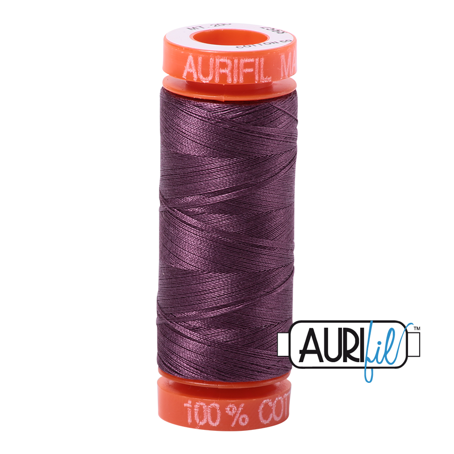 Aurifil Cotton Mako Thread - 50wt - 220m Spool - Mulberry - BMK50 2568