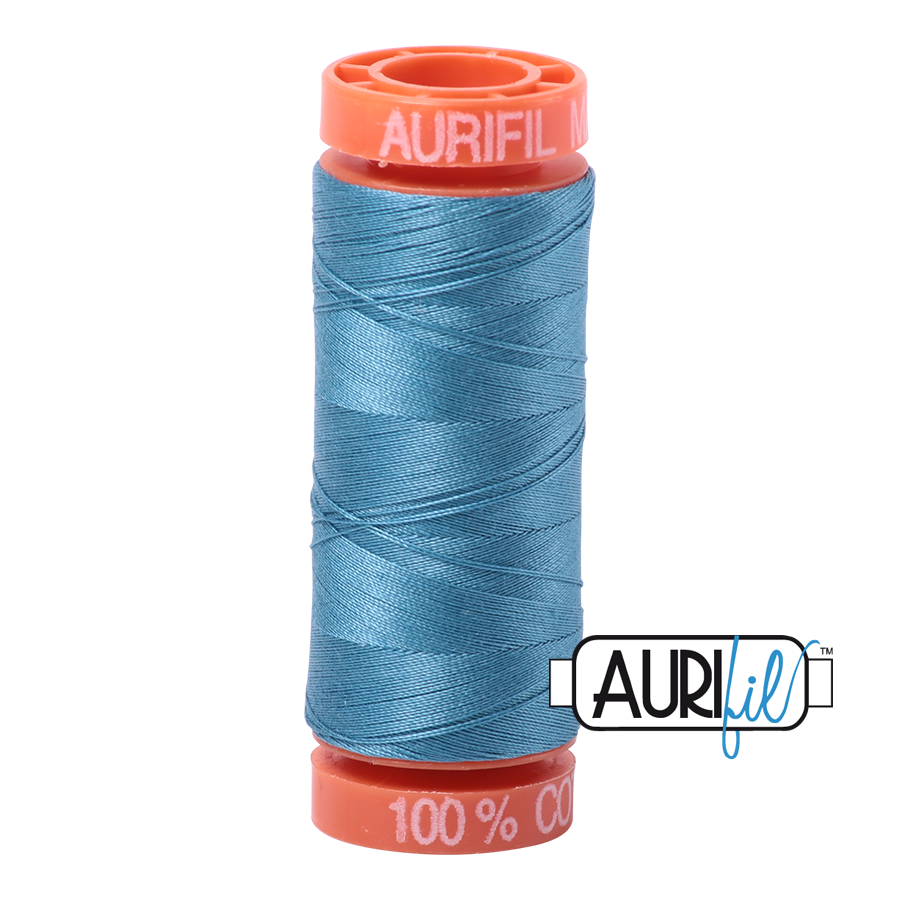 Aurifil Cotton Mako Thread - 50wt - 220m Spool - Teal - BMK50 2815