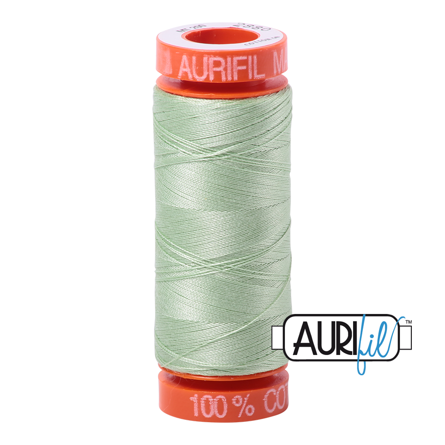Aurifil Cotton Mako Thread - 50wt - 200m Spool - Pale Green - MK50SP200-2880