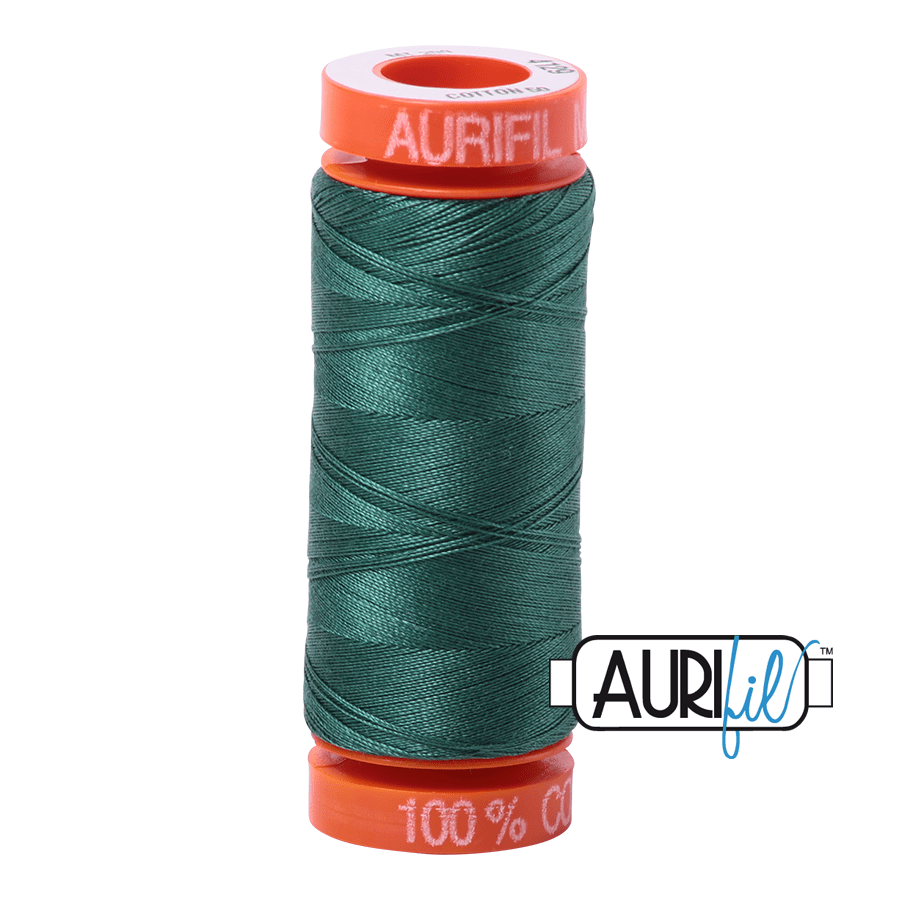 Aurifil Cotton Mako Thread - 50wt - 200m Spool - Turf Green - MK50SP200-4129