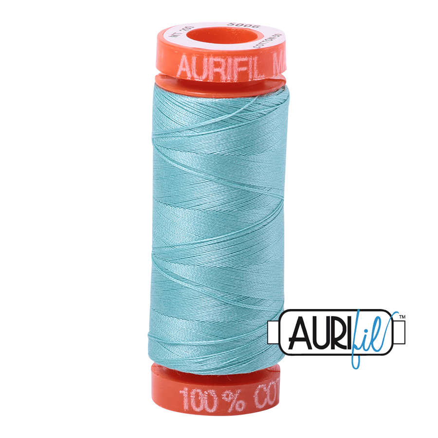 Aurifil Cotton Mako Thread - 50wt - 200m Spool - Light Turquoise - MK50SP200-5006