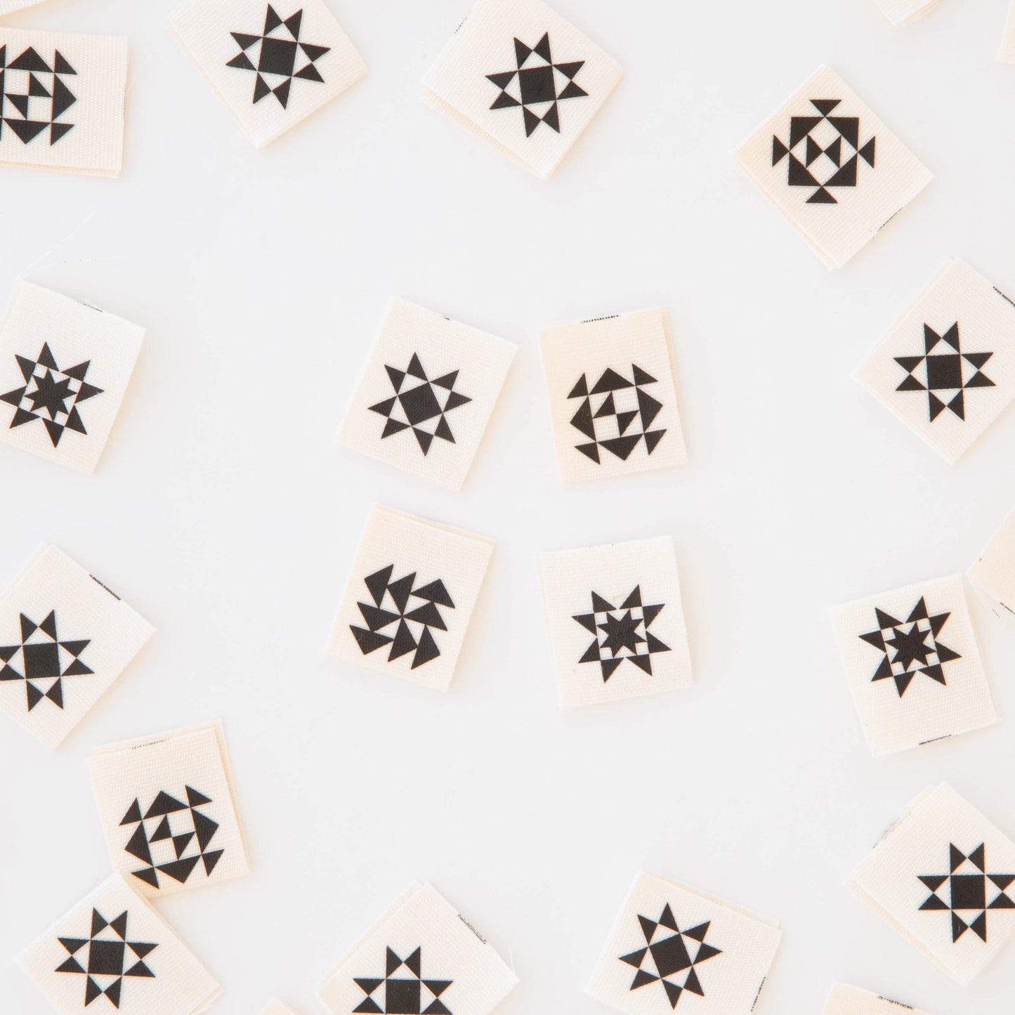 Sarah Hearts - Black Quilt Block Multipack - Sewing Woven Clothing Label Tags - LC186