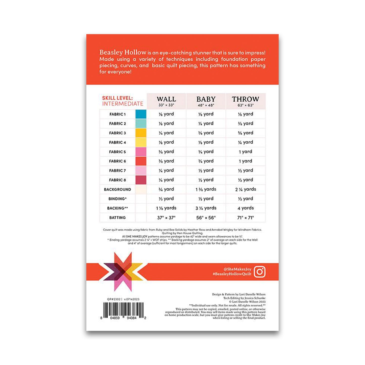 Beasley Hollow - Printed Pattern - She Makes Joy - SMJ 2302