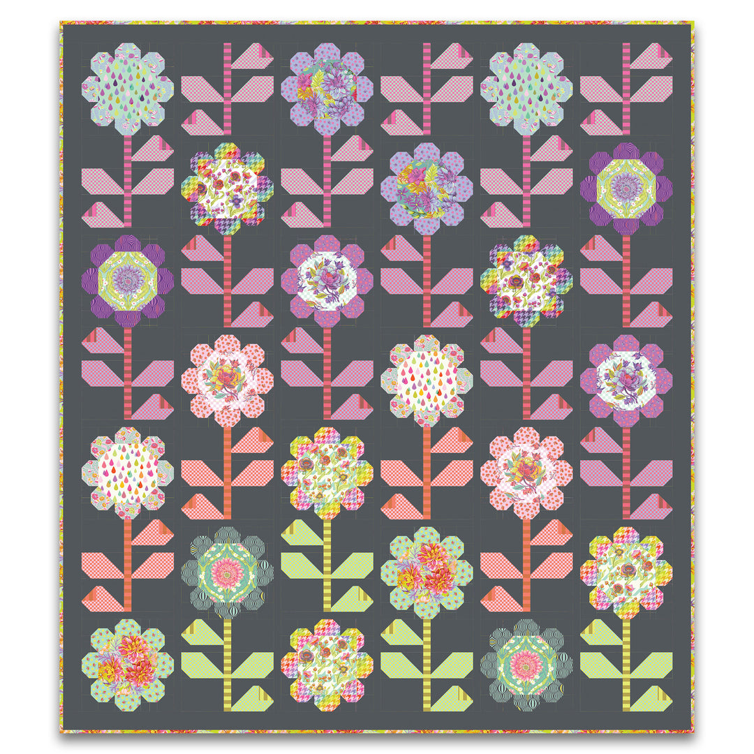 Blooming Bouquet Quilt Kit - DARK - Featuring Untamed from Tula Pink - KIT1QTTP.BOUQUETDARK