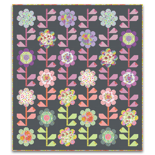 Blooming Bouquet Quilt Kit - DARK - Featuring Untamed from Tula Pink - KIT1QTTP.BOUQUETDARK