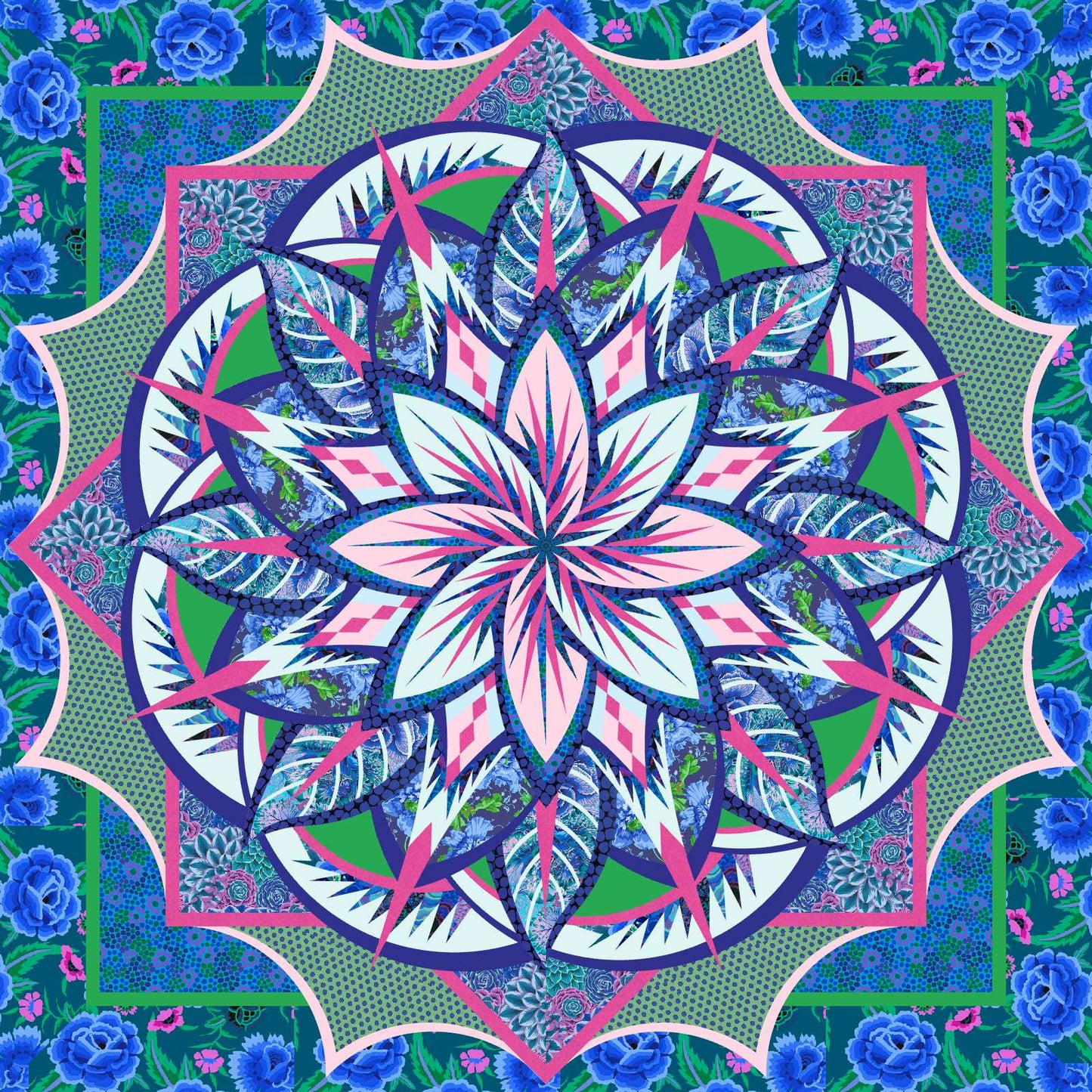 Jungle Magnolia (Queen) Kaffe Quilt Kit - Fabric Only (Preorder)