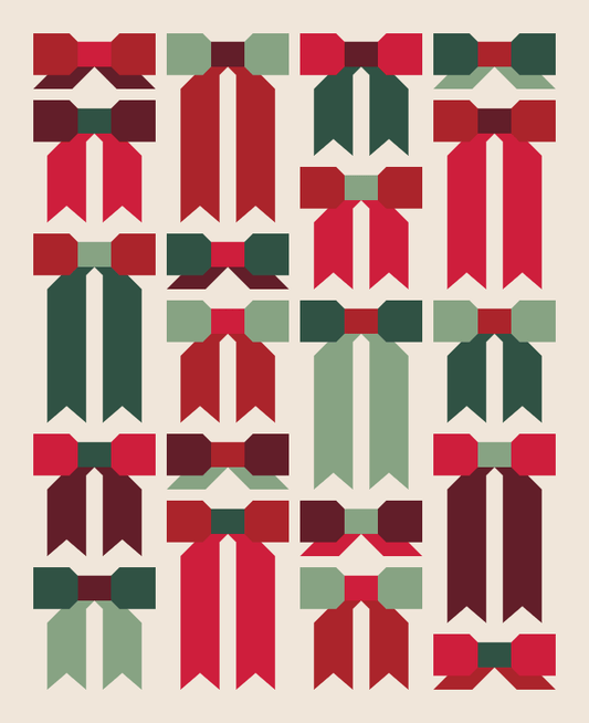 Top Knot Quilt Kit in Classic Holiday by Pink Door Fabrics - Fabric Only