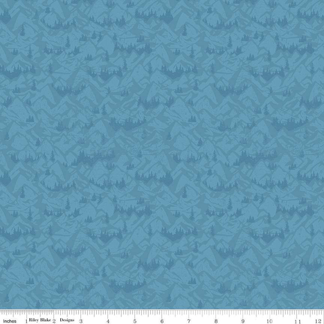 PREORDER - Legends of the National Parks - Mountains in Blue - Anderson Design Group - C13284-BLUE - Half Yard