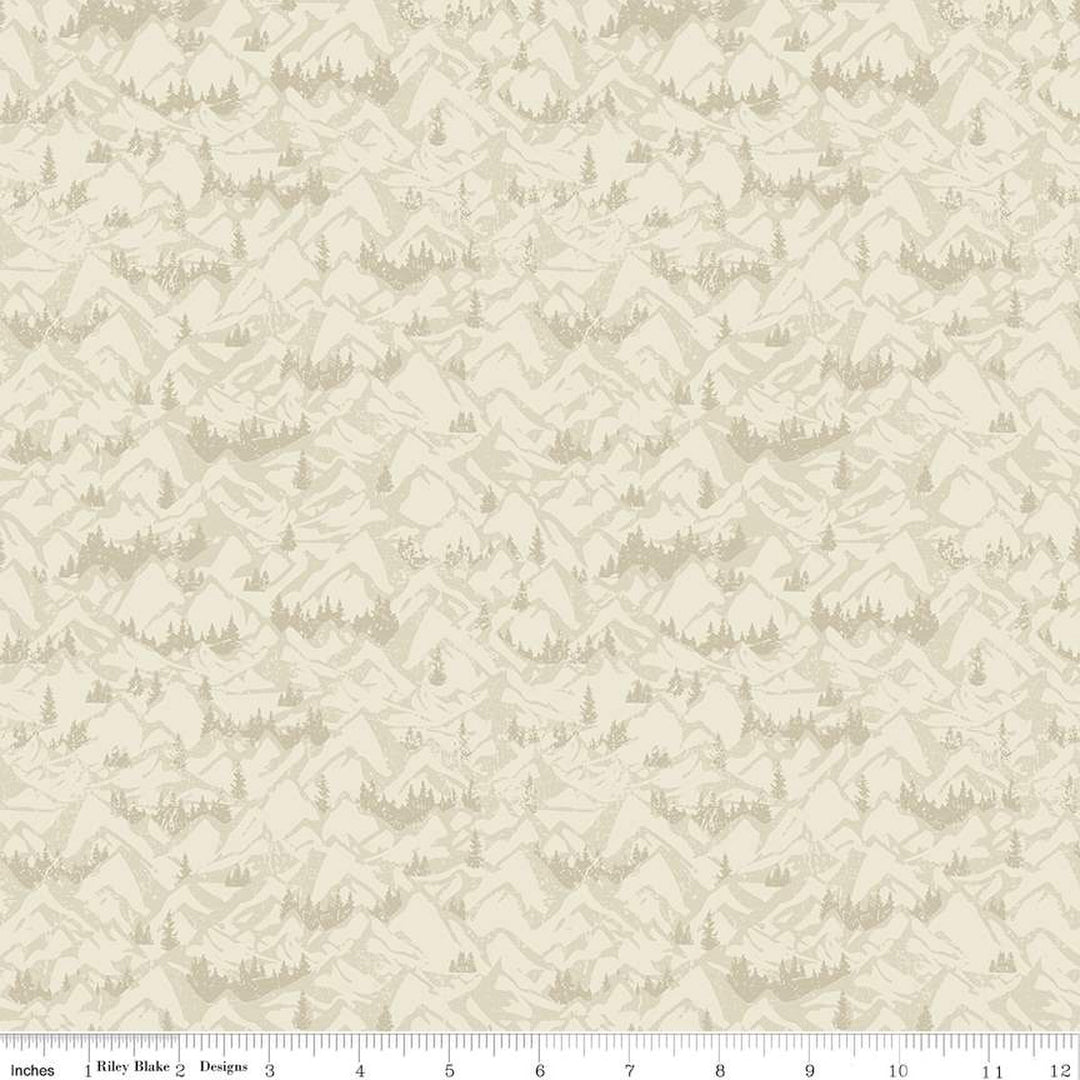 Legends of the National Parks - Mountains in Cream - Anderson Design Group - C13284-CREAM - Half Yard