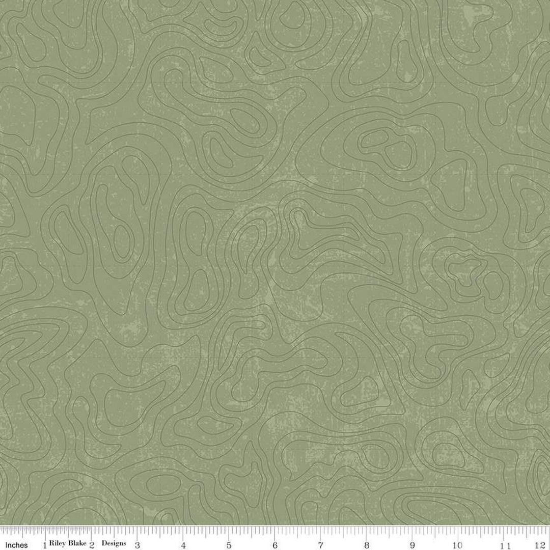 PREORDER - National Parks - Topographic in Green - Anderson Design Group - C13293-GREEN - Half Yard