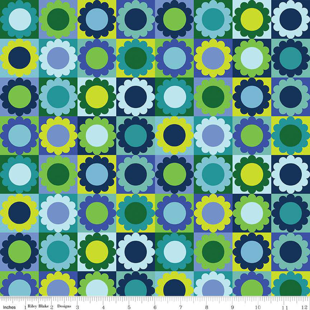 PREORDER - Copacetic - Flower Pie in Blueberry - Julia Frazier - C14681-BLUEBERRY - Half Yard