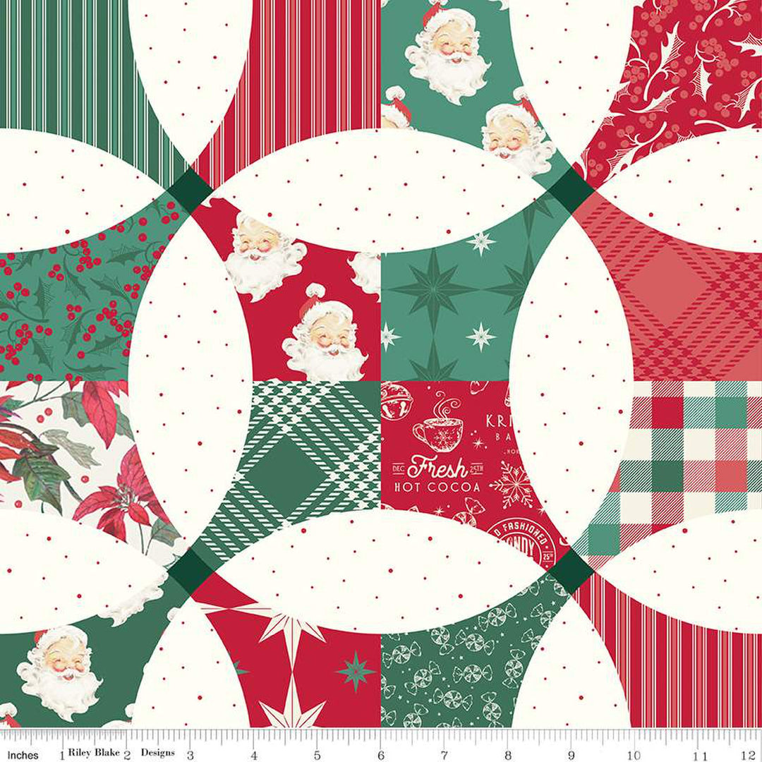 PREORDER - Merry Little Christmas - Christmas Petals Cheater Print - Sandy Gervais - C14849-MULTI - Half Yard