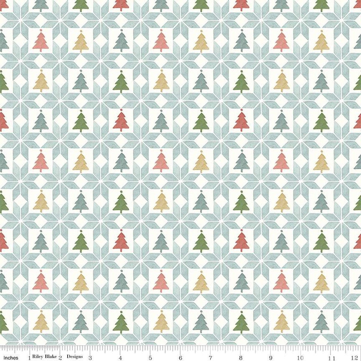 Cotton quilting fabric pattern called 'Patchwork in Multi'. Part of the 'Magical Winterland' fabric collection. Designed by Lisa Audit for fabric company Riley Blake. SKU: C14946-MULTI. 44-45 inch width.