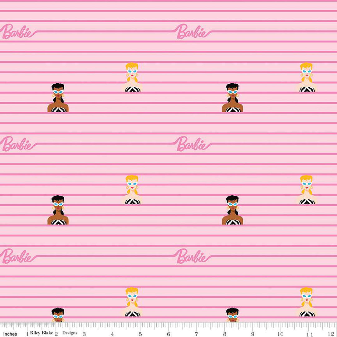 PREORDER - Barbie World - Barbie Stripe in Pink - Riley Blake Designs - C15022-PINK - Half Yard