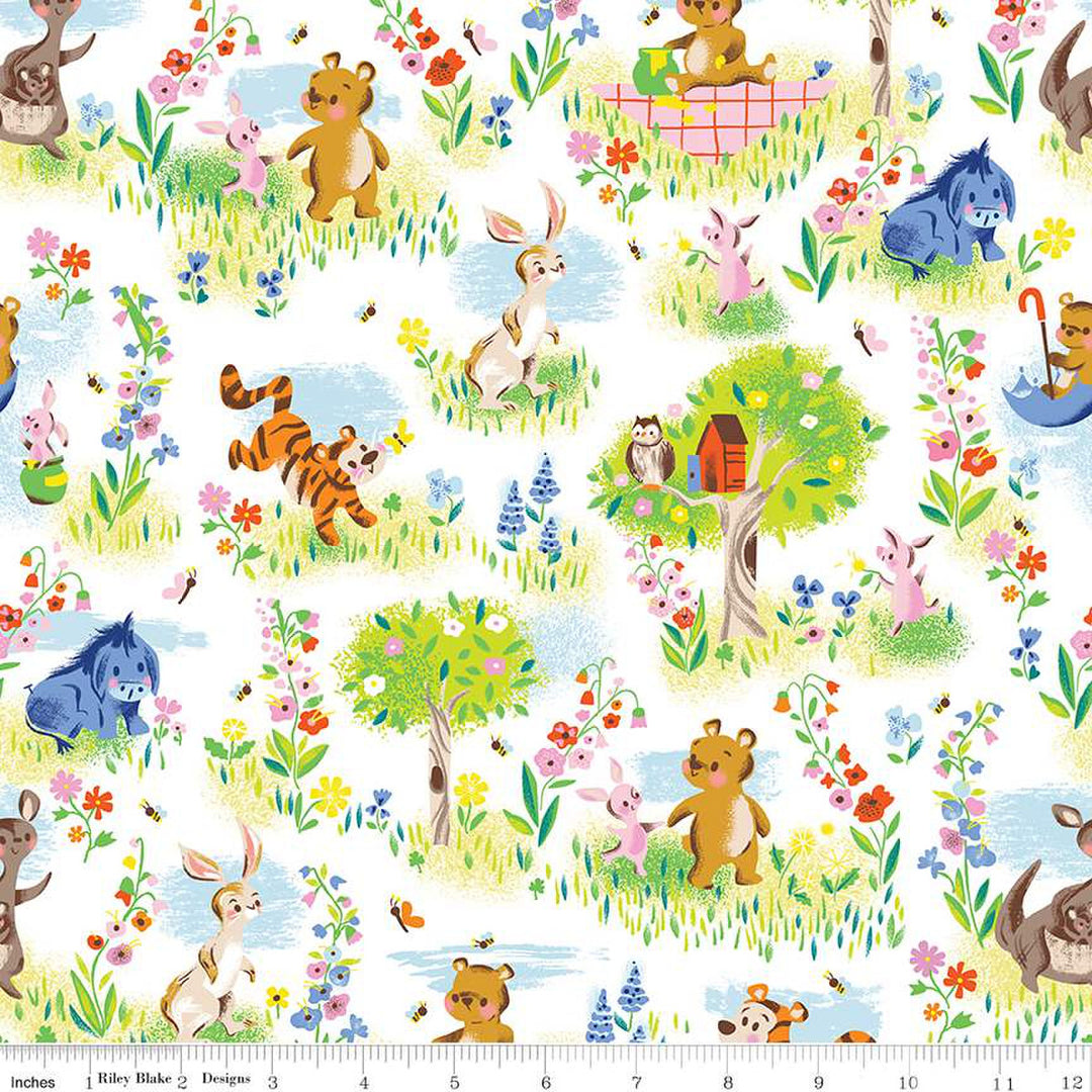 PREORDER - 100 Aker Woods - Main in White - Jill Howarth - C15170-WHITE - Half Yard