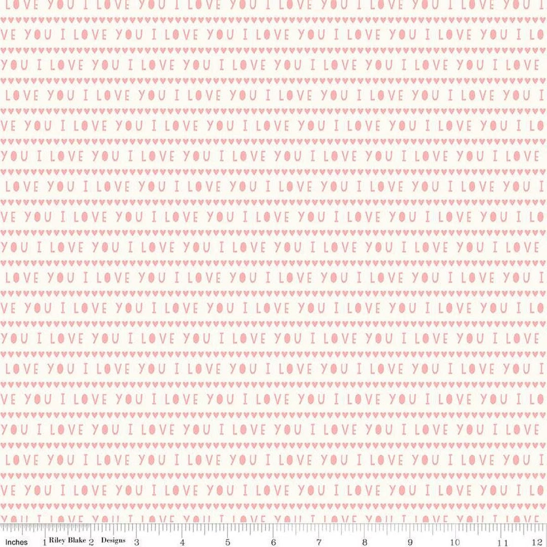 Sweetheart - I Love You Cream - My Mind's Eye - C15503-CREAM - Half Yard