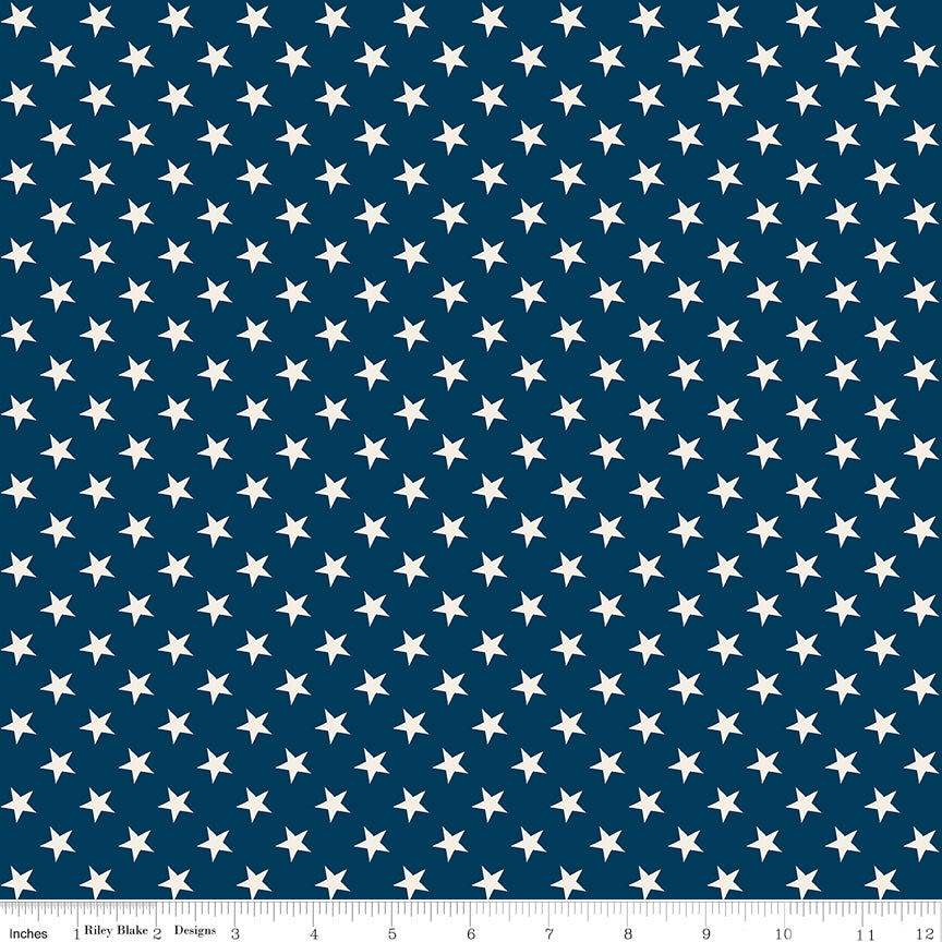 Stars in Oxford quilting fabric, part of the Independence fabric collection by The RB Designers (SKU: C17337-OXFORD)