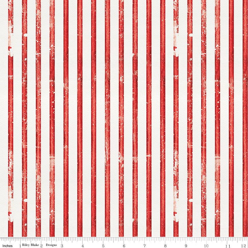 Faded Stripes Red quilting fabric, part of the Sew America fabric collection by J. Wecker Frisch (SKU: C17349-RED)