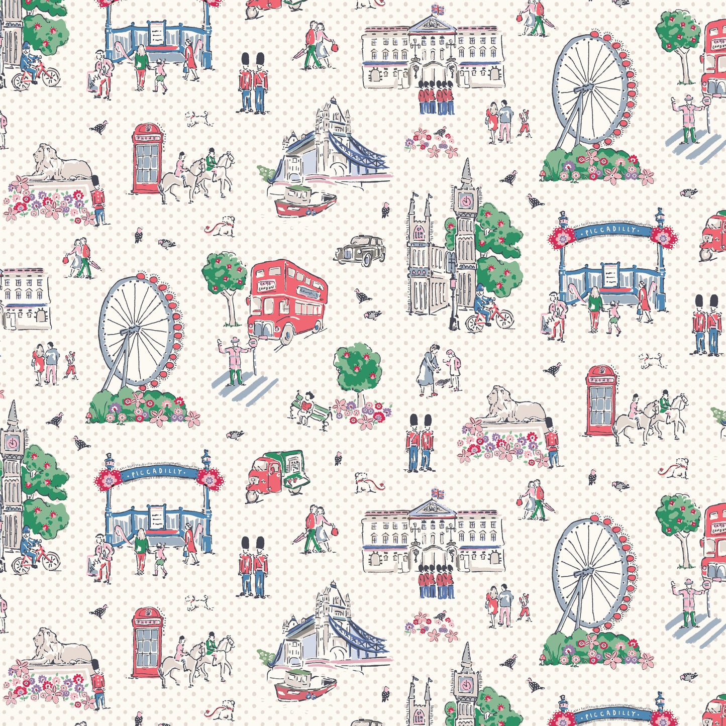 From London, With Love - Main Cream - Cath Kidston - C18990-CREAM - Half Yard (Preorder)