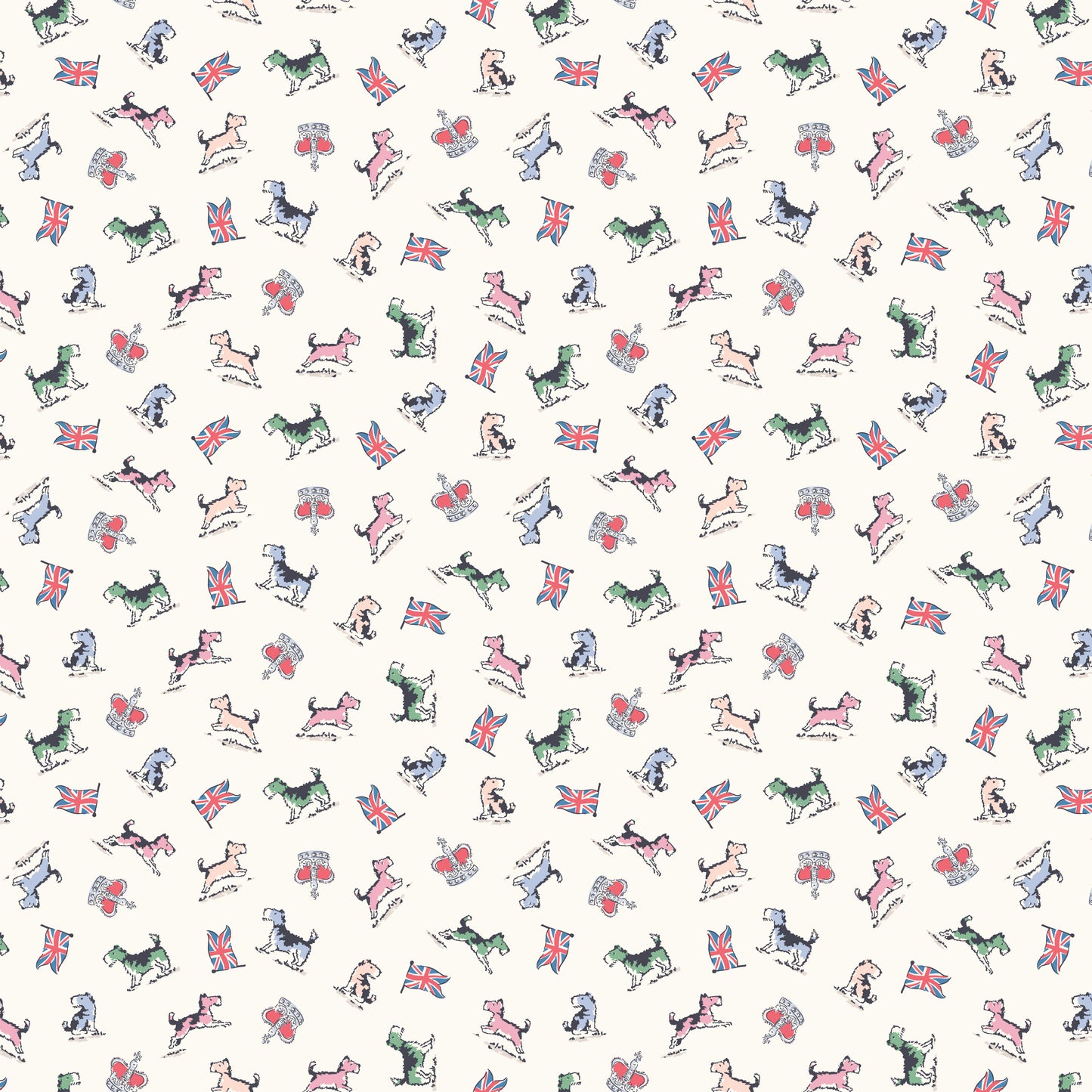 From London, With Love - Little Dogs Cream - Cath Kidston - C18996-CREAM - Half Yard (Preorder)