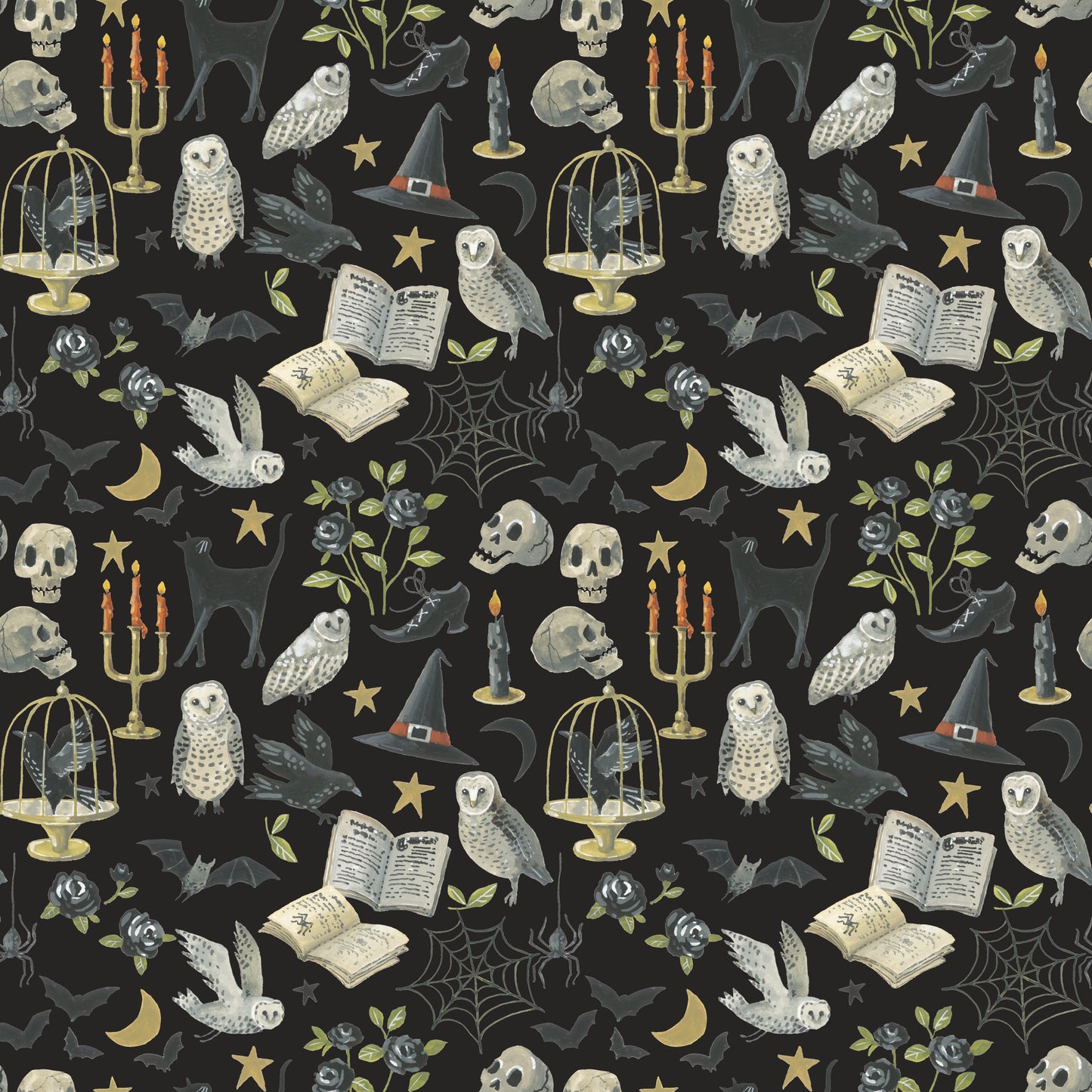 Witchy Vibes - Curiosities in Raven - Lisa Audit - CD19271-RAVEN - Half Yard (Preorder)