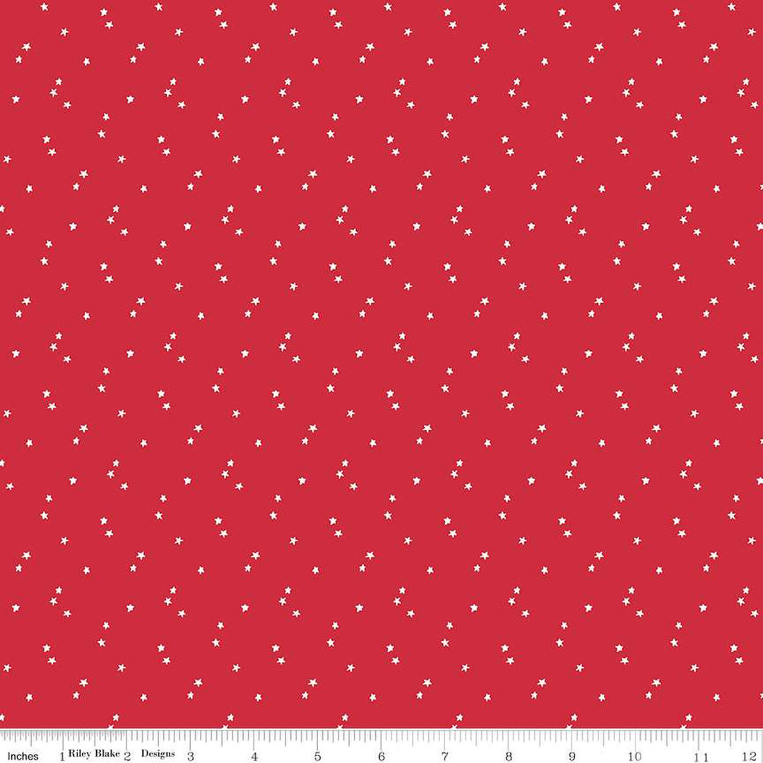 PREORDER - Seasonal Basic Stars Red - C657R-RED - Half Yard