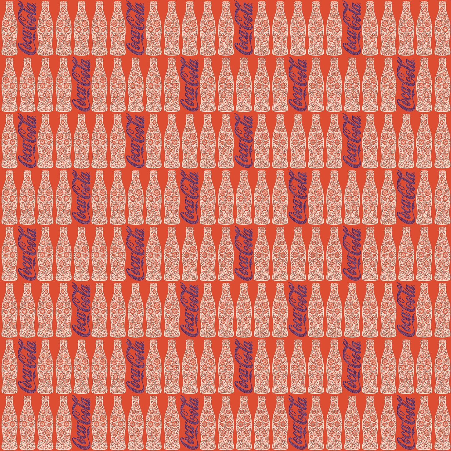 Floral Coca-Cola quilting fabric, part of the Coca-Cola Tropical Escape fabric collection by Northcott (SKU: CC1047-24)