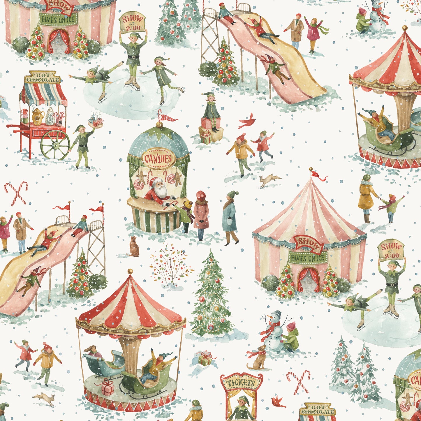 Santa's Fair - Main in Cloud - Lisa Audit - CD19200-CLOUD - Half Yard (Preorder)