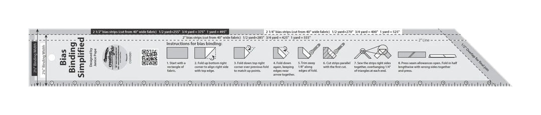 Creative Grids - Bias Binding Simplified Quilt Ruler - CGRABB1