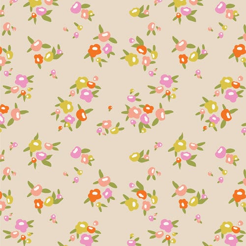 A closeup shot of the quilting fabric pattern called Gentle Petals, designed by AGF Studios. The SKU is CTG77106.