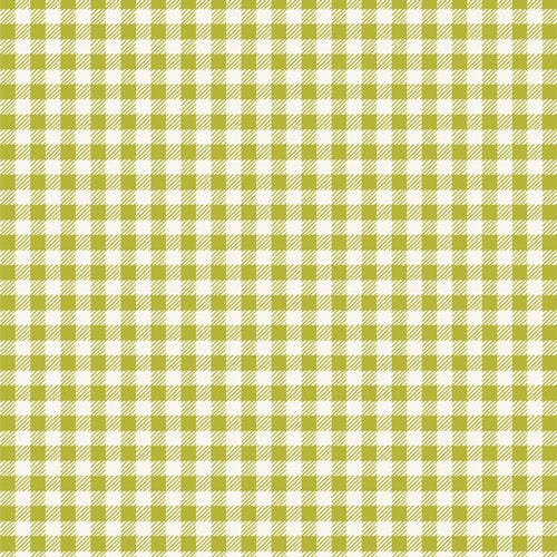 A closeup shot of the quilting fabric pattern called Checkered Charm Sprout, designed by AGF Studios. The SKU is CTG77110.