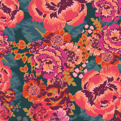 Acqua Di Rose Mystic quilting fabric, part of The Cur8tor Bohemia fabric collection by AGF Studios (SKU: CUR8BH100)