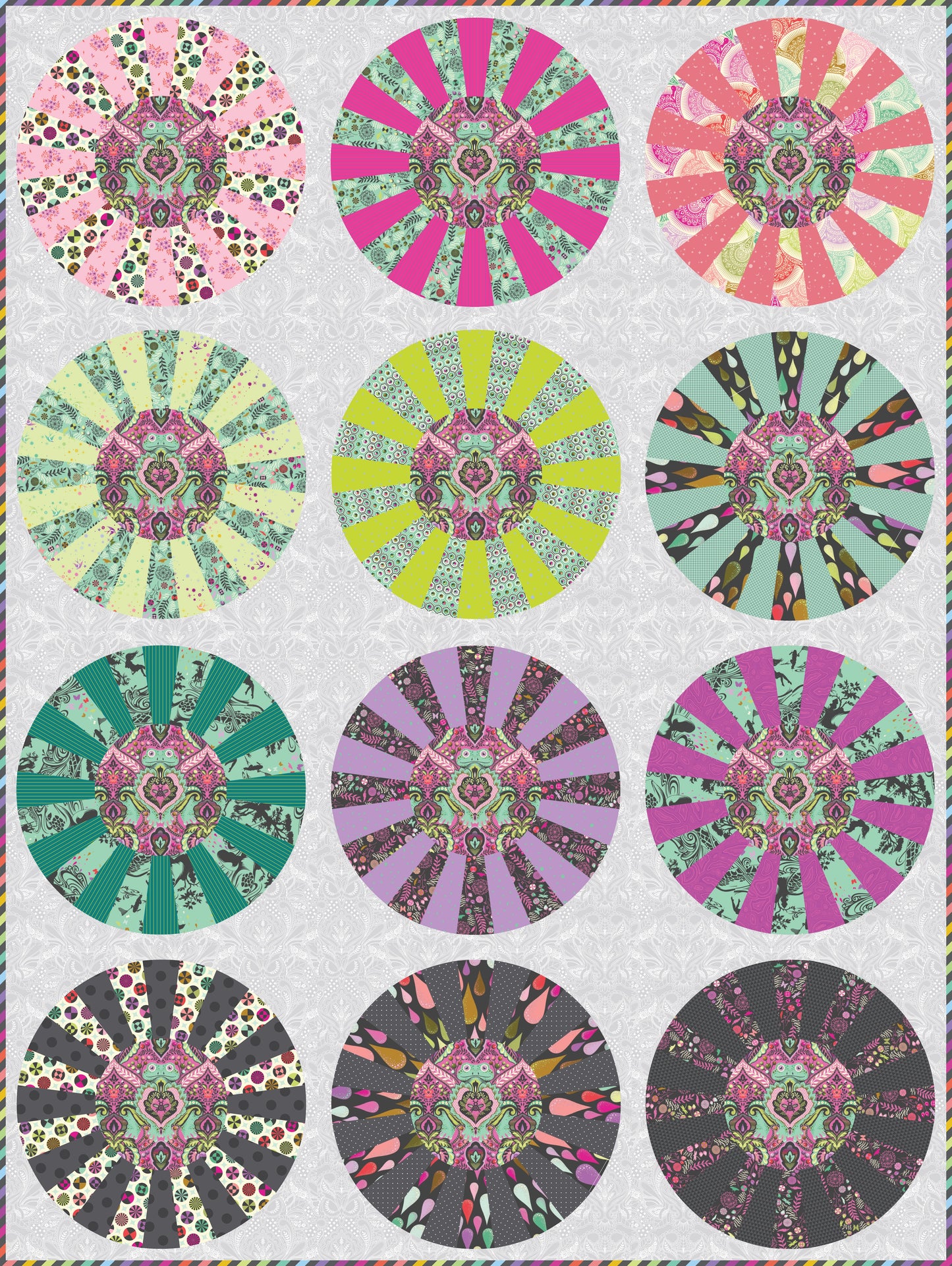 Cartwheels Quilt Kit - Prince Charming Déjà Vu by Tula Pink, SKU KIT.CARTWHEELS