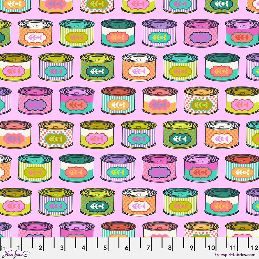 Tabby Road Deja Vu - Cat Snacks in Electroberry - Tula Pink - PWTP094.ELECT - Half Yard