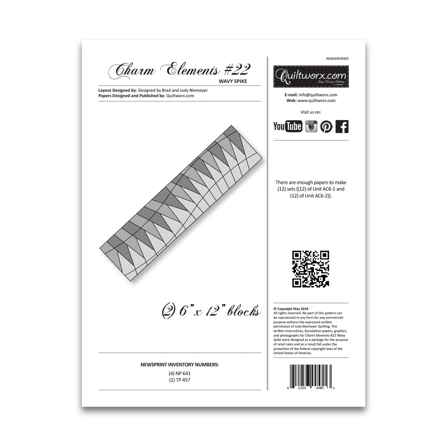 Charm Elements #22 6 inch in Wavy - Quiltworx - JNQ6WAVE003
