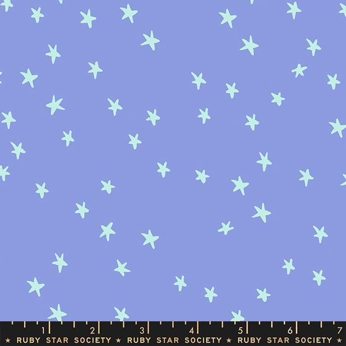 Cotton quilting fabric pattern called 'Starry in Dusk'. Part of the 'Starry' fabric collection. Designed by Ruby Star Society for fabric company Moda Fabrics. SKU: RS4109 57. 44-45 inch width.