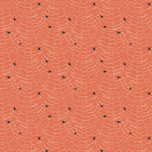 Cotton quilting fabric pattern called 'Creepy Crawlers Tang'. Part of the 'Eerie' fabric collection. Designed by Katarina Roccella for fabric company Art Gallery. SKU: EER31004. 44-45 inch width.