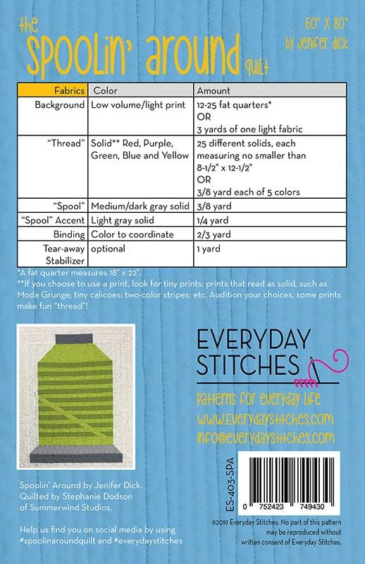 Spoolin' Around - Quilt Pattern - Everyday Stitches - ES 403SPA - Printed Pattern