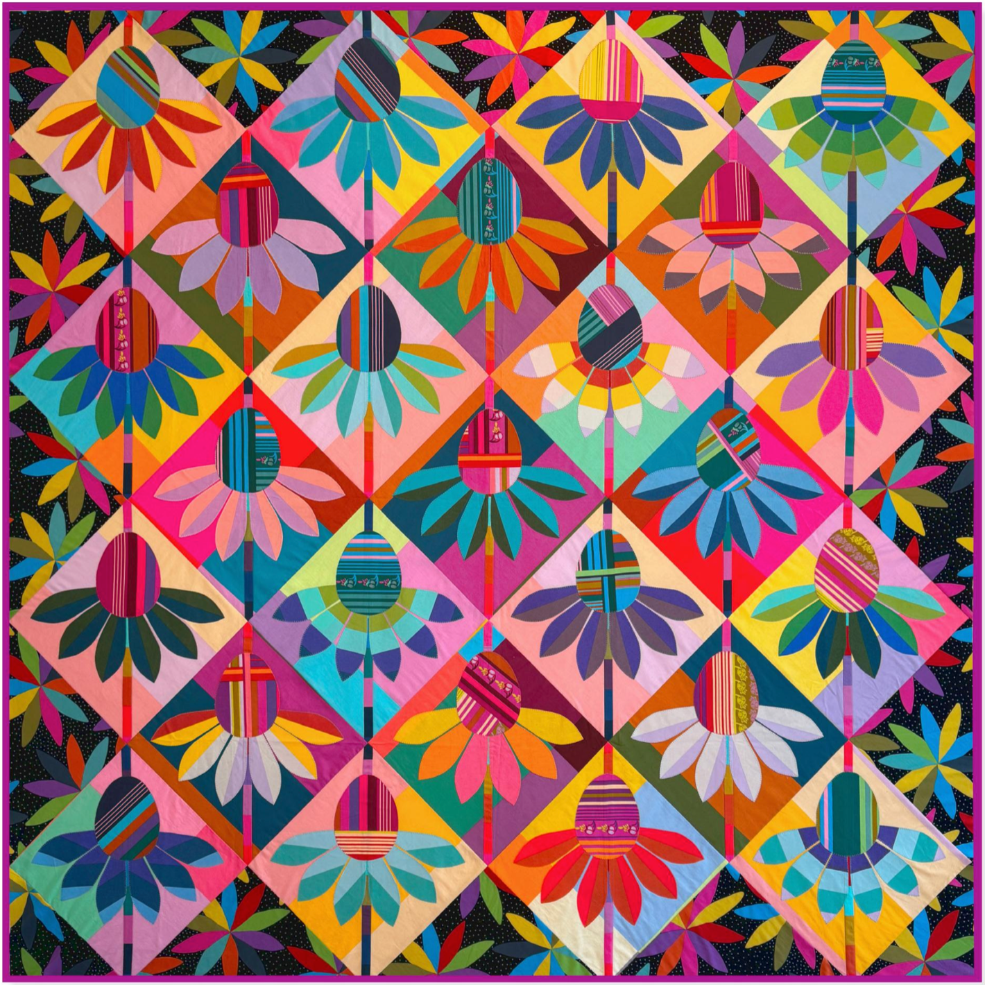 Echinacea Quilt Kit - AM Loves HUE Collection by Anna Maria Horner