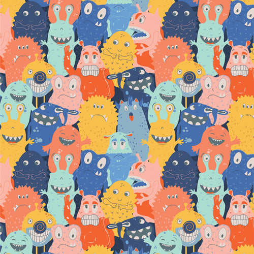 MonsterVille - Monster Parade in Flannel - AGF Studio - F44400a - Half Yard