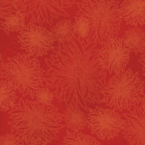 Floral Elements in Flame - AGF Studio for Art Gallery - FE-535 - Half Yard