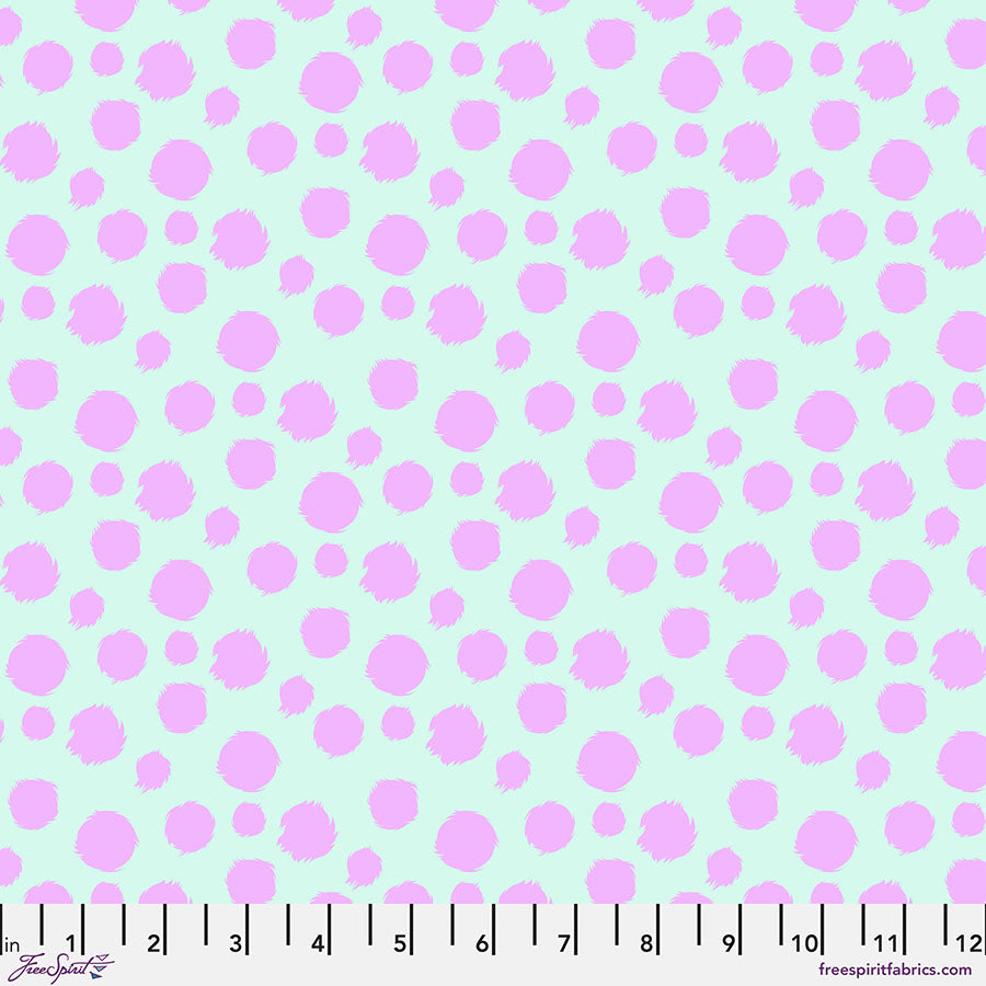 Tabby Road Deja Vu - Fur Ball in Technomint - Tula Pink - PWTP097.MINT - Half Yard