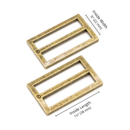 By Annie - 1-1/2" Slider - Widemouth, Set of Two - Antique Brass