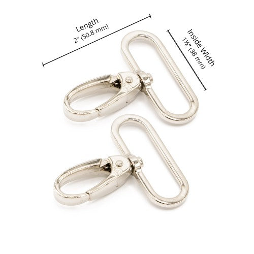 By Annie - 1-1/2" Swivel Hook - Set of Two - Nickel