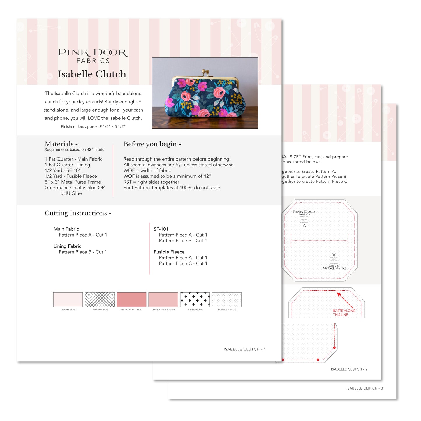 Isabelle Clutch Pattern - Digital Download